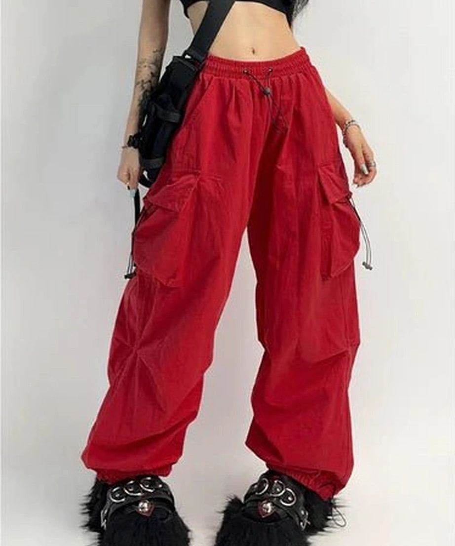 High - Waisted Utility Track Pants - Jeans