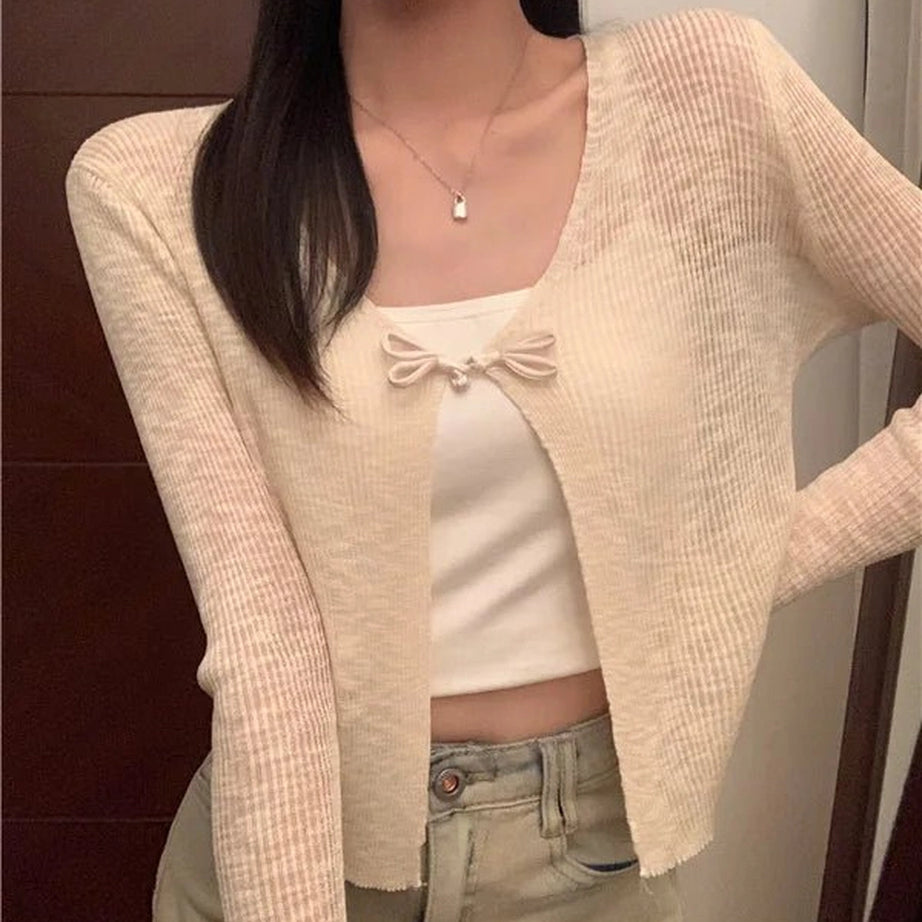 Coquette Ice Silk Sun Protection Cardigan apricot One Size Shoptery