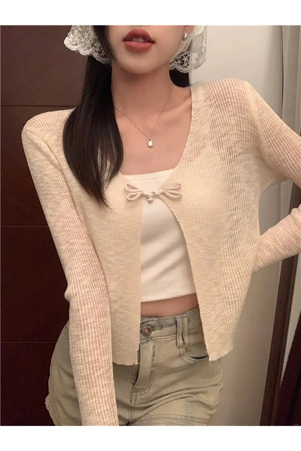 Coquette Ice Silk Sun Protection Cardigan apricot One Size Shoptery