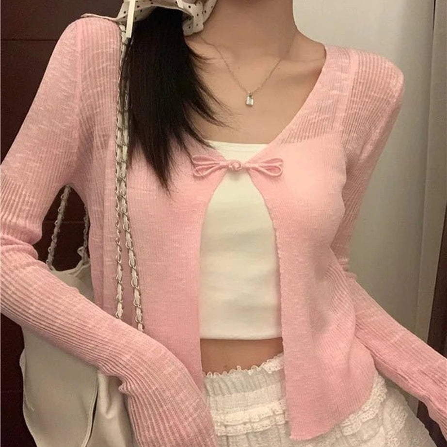 Coquette Ice Silk Sun Protection Cardigan pink One Size Shoptery