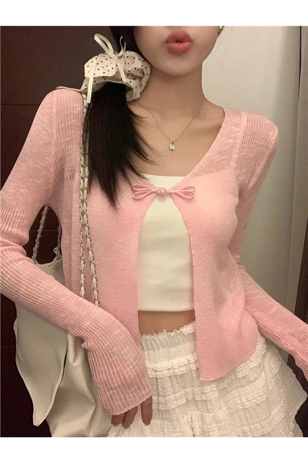 Coquette Ice Silk Sun Protection Cardigan pink One Size Shoptery