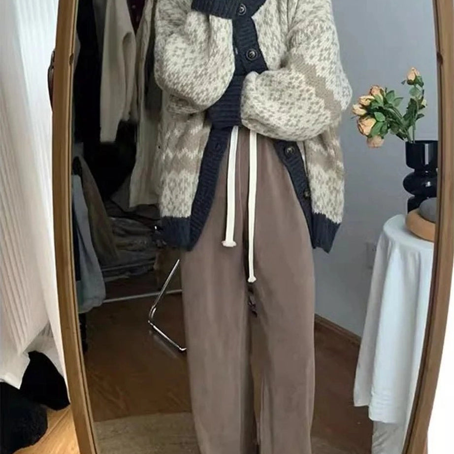 Retro Jacquard Button Cardigan Shoptery