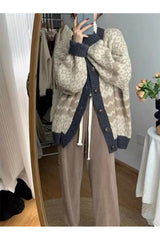 Retro Jacquard Button Cardigan Shoptery