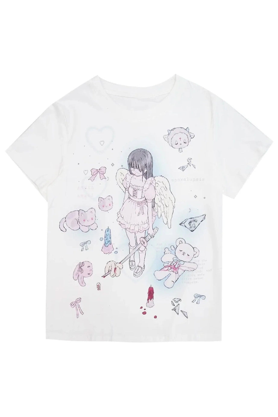 Kawaii Angel Print T - Shirt - T - shirts