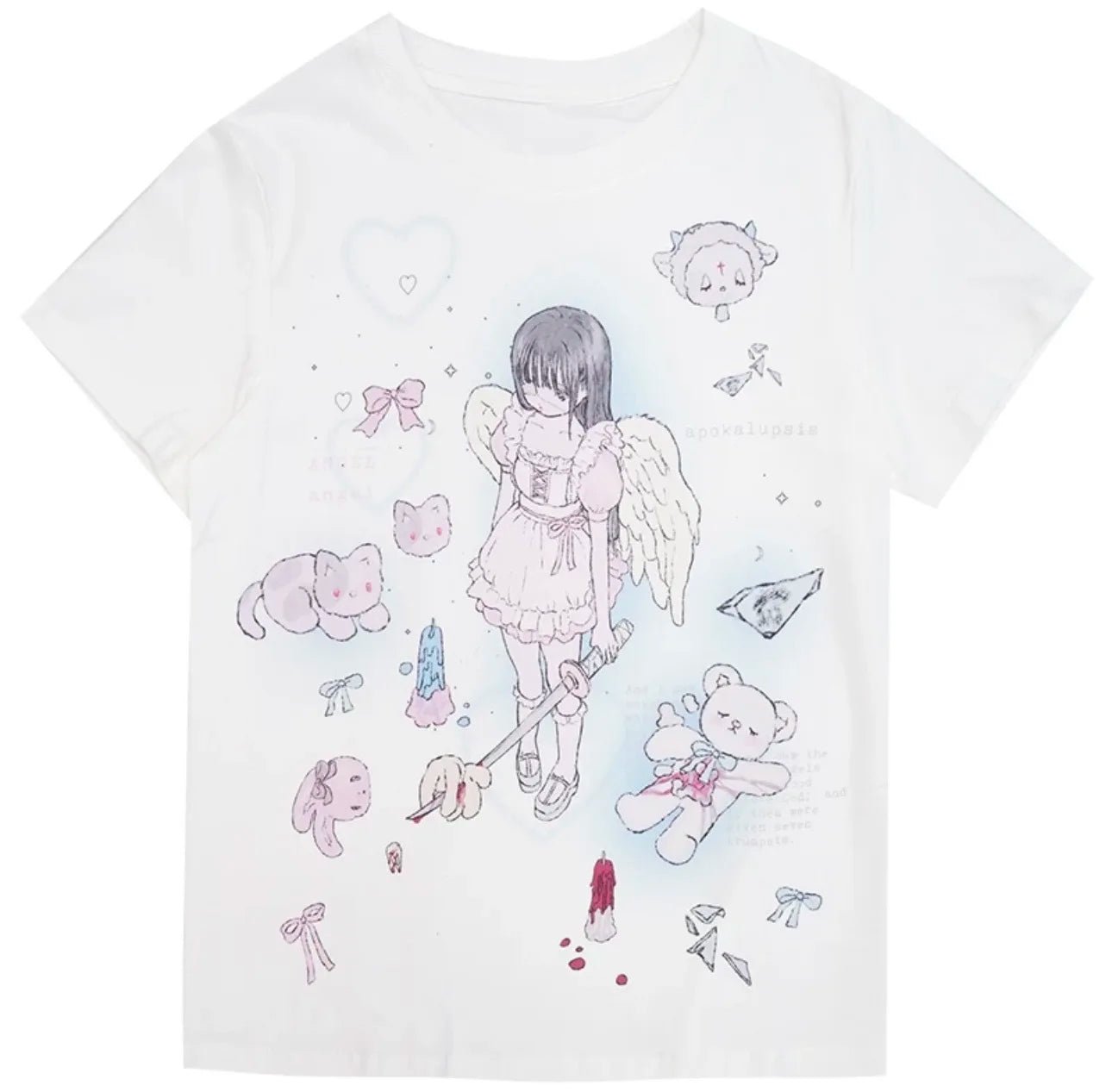 Kawaii Angel Print T - Shirt - T - shirts