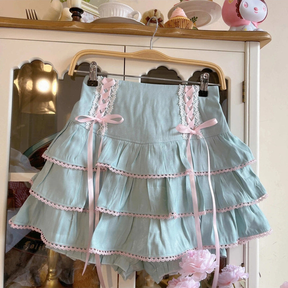 Kawaii Ball Gown Mini Skirt Blue China Shoptery