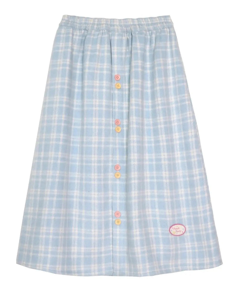 Kawaii Pastel Plaid A - Line Skirt - Skirts