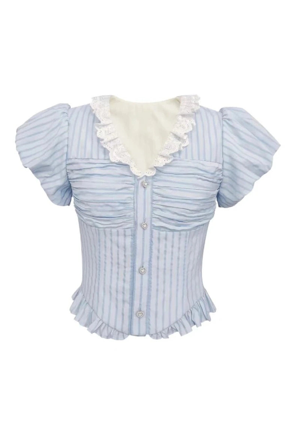 Kawaii Stripe Suit Set Only Blouse Shoptery