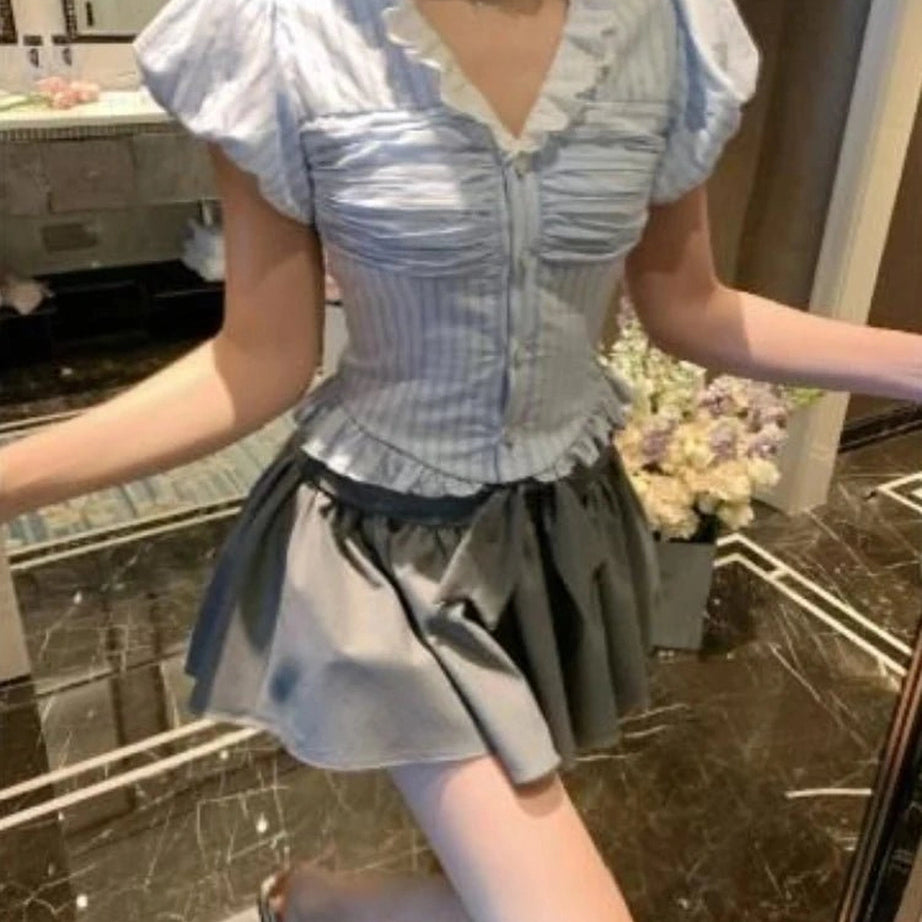 Kawaii Stripe Suit Set Shoptery