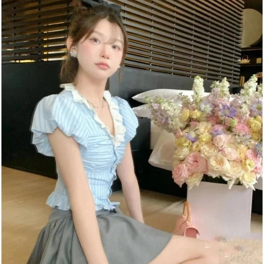 Kawaii Stripe Suit Set Shoptery