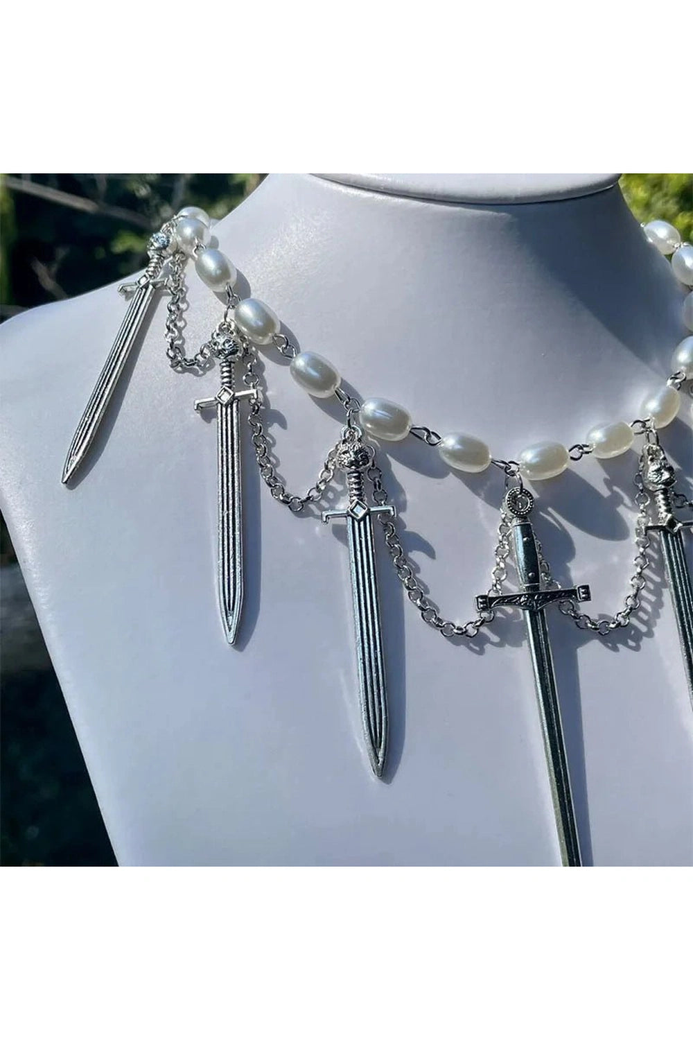 Alt Goth Knight’s Valor Pearl Choker Shoptery