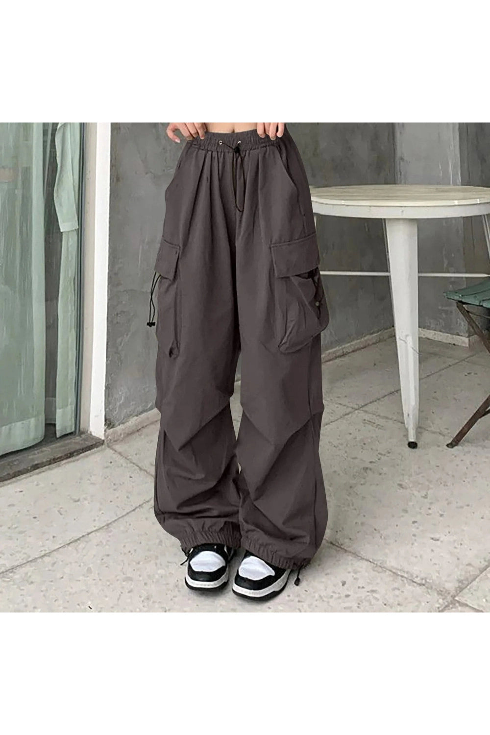 Y2k Aesthetic Baggy Cargo Pants Gray Shoptery