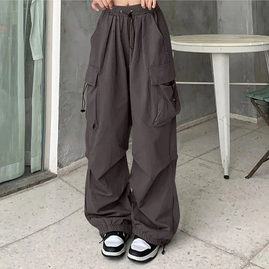 Y2k Aesthetic Baggy Cargo Pants Gray Shoptery