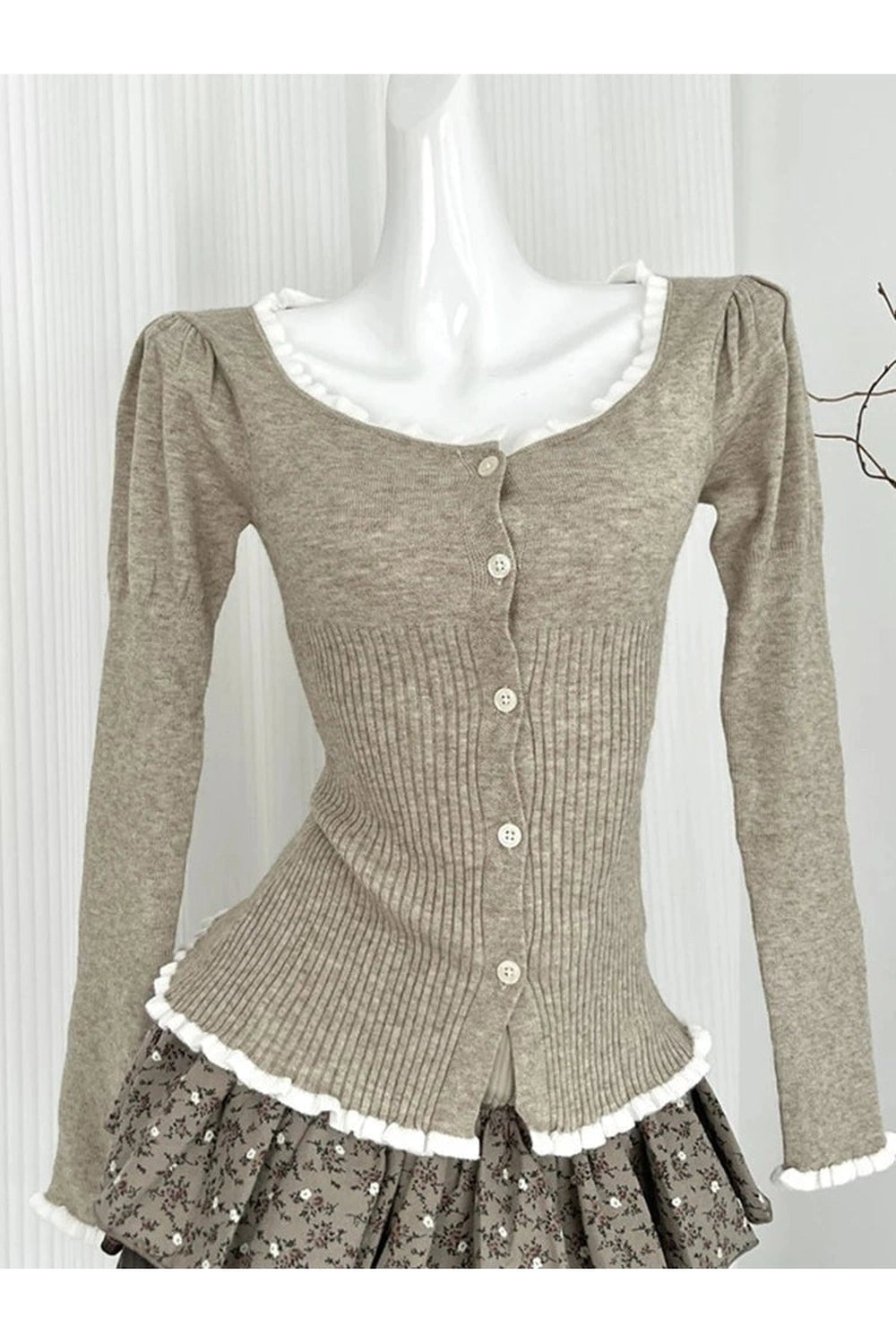 Acubi Style Cardigan Sweater Outfit Set Shoptery