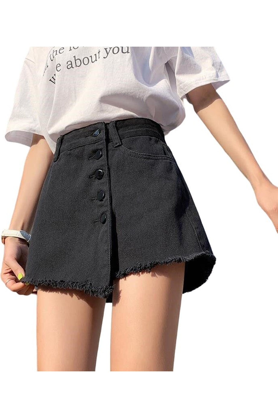 Korean Casual Denim Skirt - 