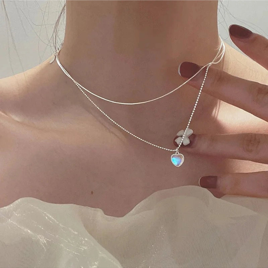 Aesthetic Love Clavicle Necklace Shoptery