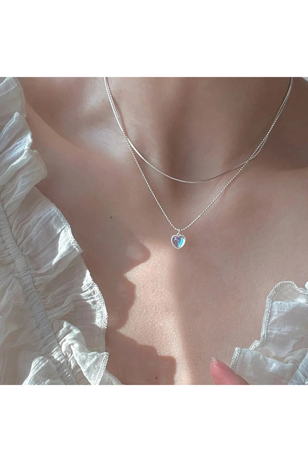 Aesthetic Love Clavicle Necklace Shoptery