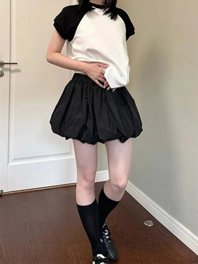 Korean Mini Balloon Skirt - Skirts