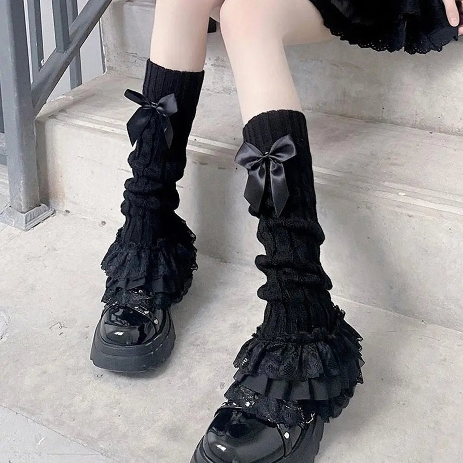 Kawaii Lace Melody Ruffle Leg Warmers Shoptery
