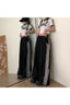 Y2k Lace-Trim Striped Wide-Leg Pants black Shoptery