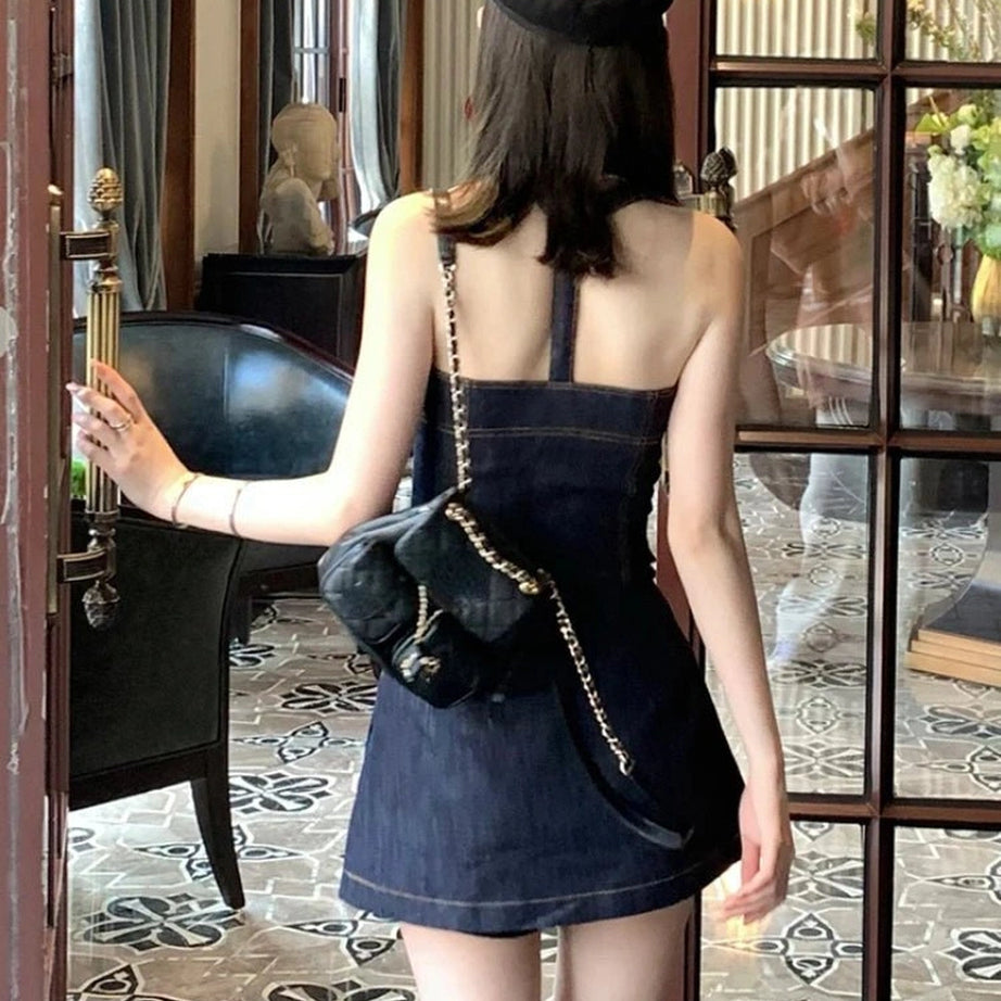 Retro Lace-Up Indigo Mini Set Shoptery