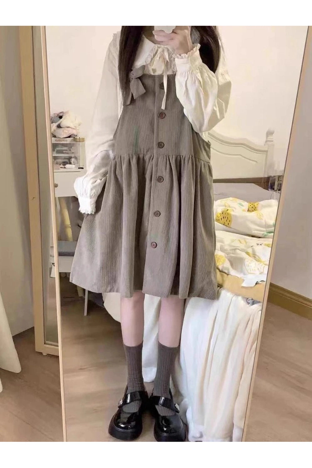 Retro Lace Whisper Bow-Tie Blouse Shoptery