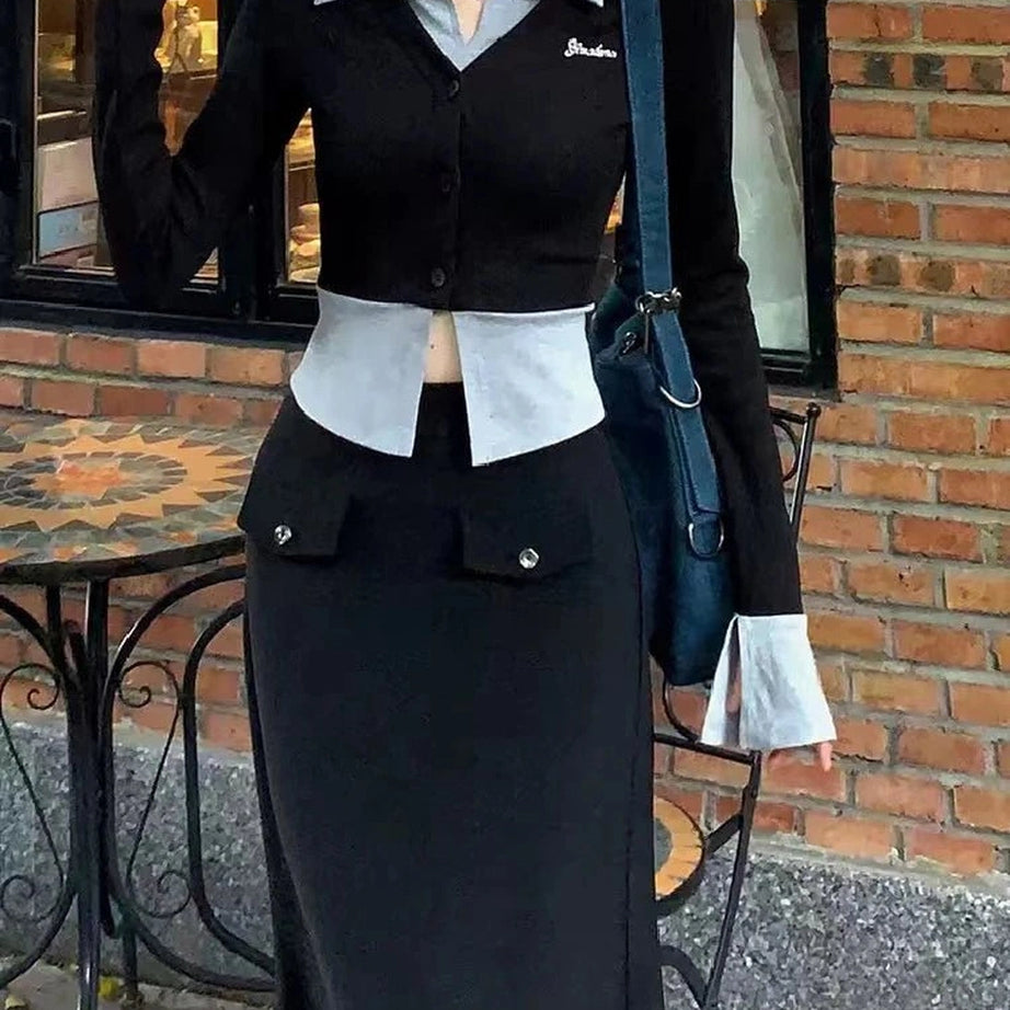 Fall Lapel Collar Knit Cardigan Shoptery