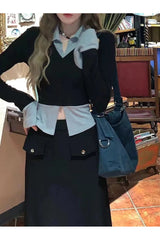 Fall Lapel Collar Knit Cardigan Shoptery