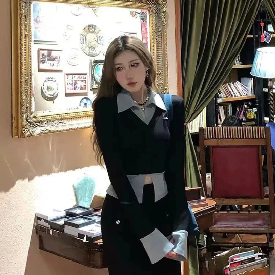 Fall Lapel Collar Knit Cardigan Shoptery