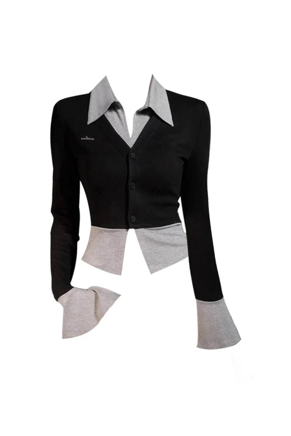 Fall Lapel Collar Knit Cardigan Black Shoptery