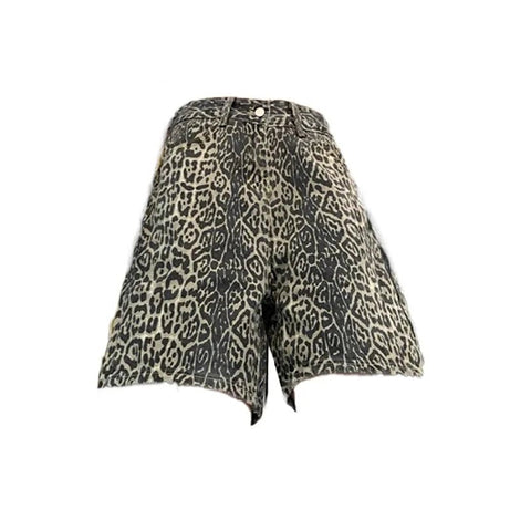 Leopard Denim Shorts - Jean Shorts