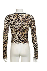 Leopard Lace-up Crop Top Shoptery