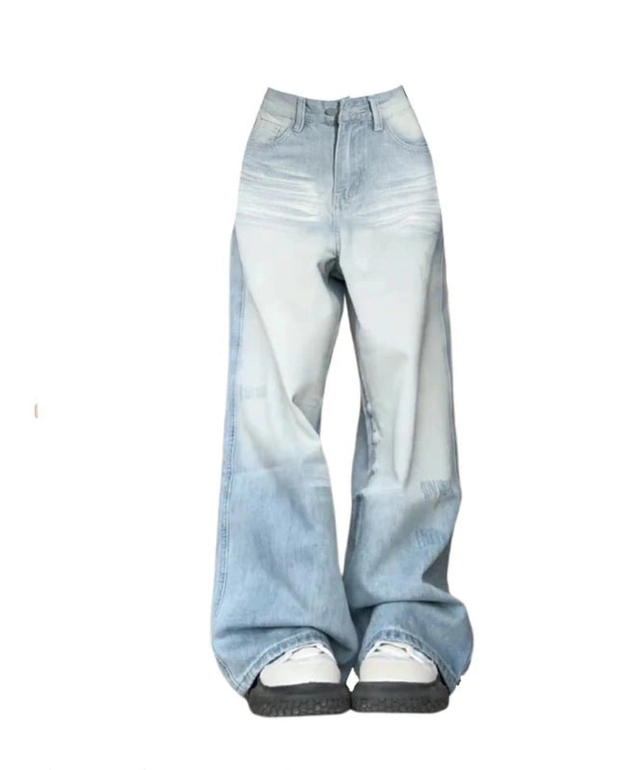 Light Wash Oversized Baggy Jeans - Jeans