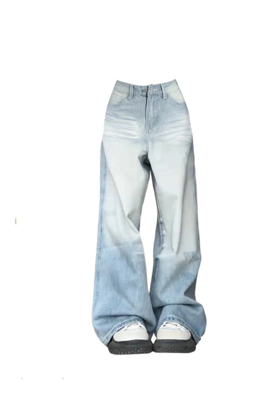 Light Wash Oversized Baggy Jeans - Jeans