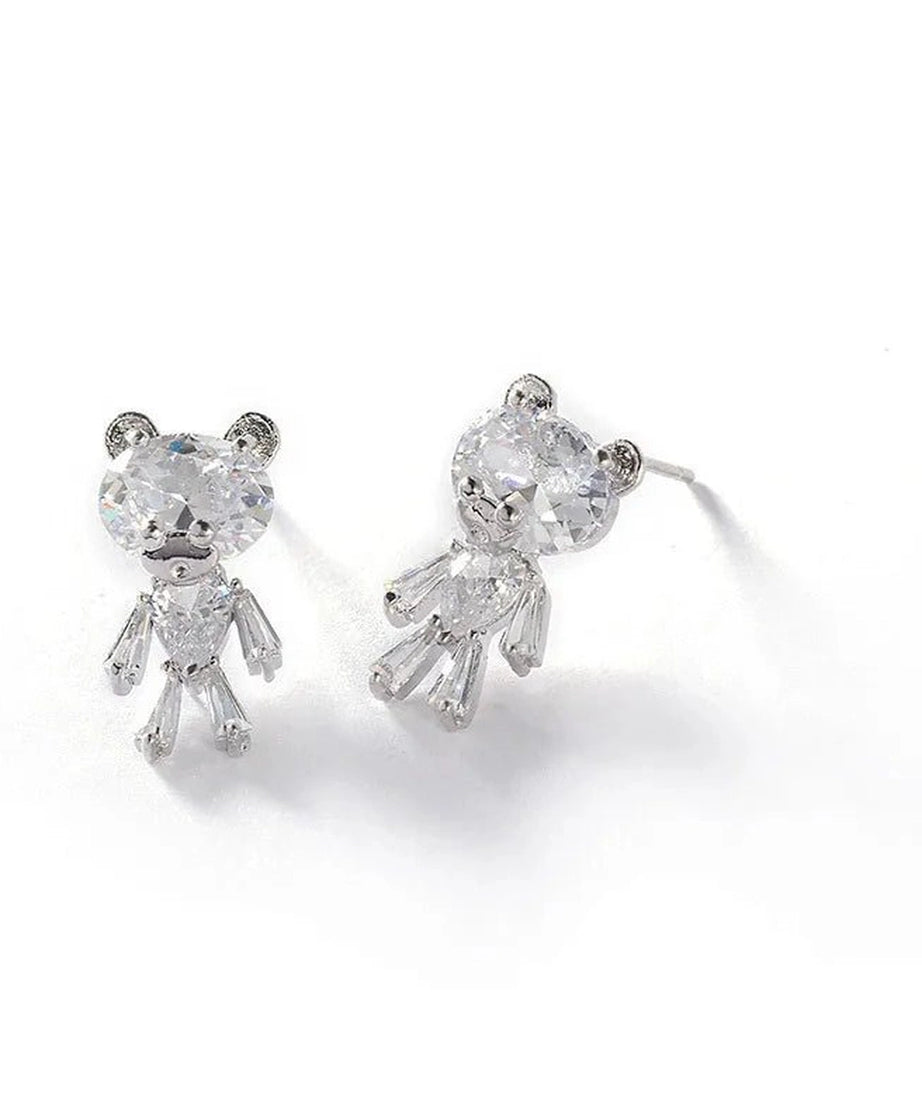 Little Bear Zirconia Stud Earrings - Earrings