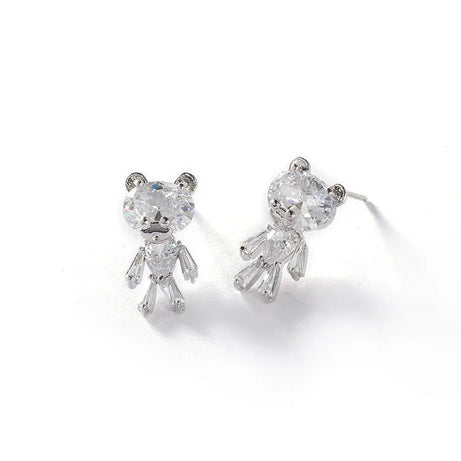 Little Bear Zirconia Stud Earrings - Earrings