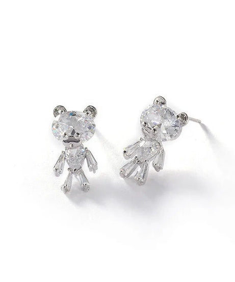 Little Bear Zirconia Stud Earrings - Earrings