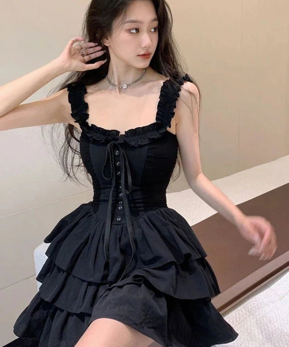 Lolita Style Black Dress - Dresses