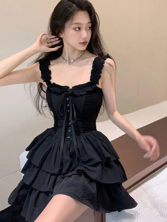 Lolita Style Black Dress - Dresses