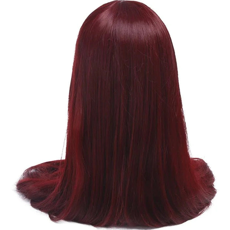 Aesthetic Long Blonde Cosplay Wig Wine Red 60inches Shoptery