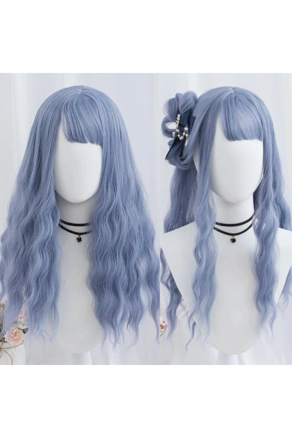 Kawaii Long Wavy Purple Wig blue CHINA 26inches Shoptery