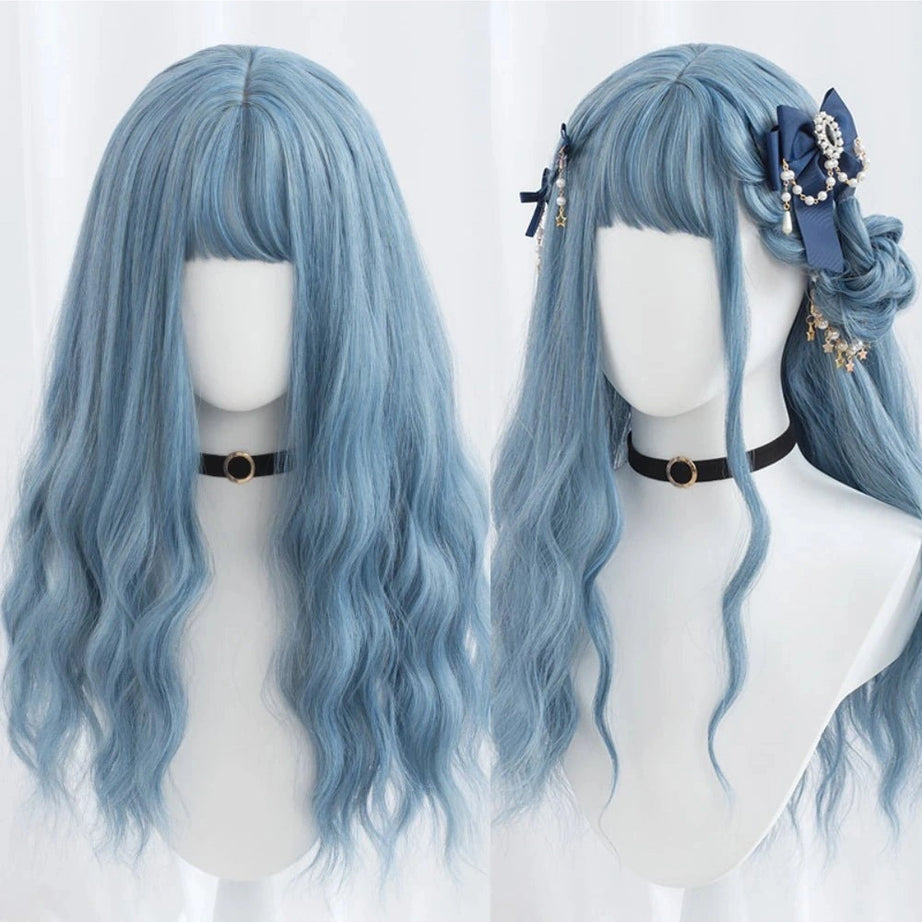 Kawaii Long Wavy Purple Wig blue wig CHINA 26inches Shoptery