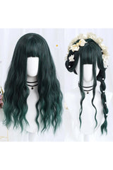 Kawaii Long Wavy Purple Wig Green CHINA 26inches Shoptery