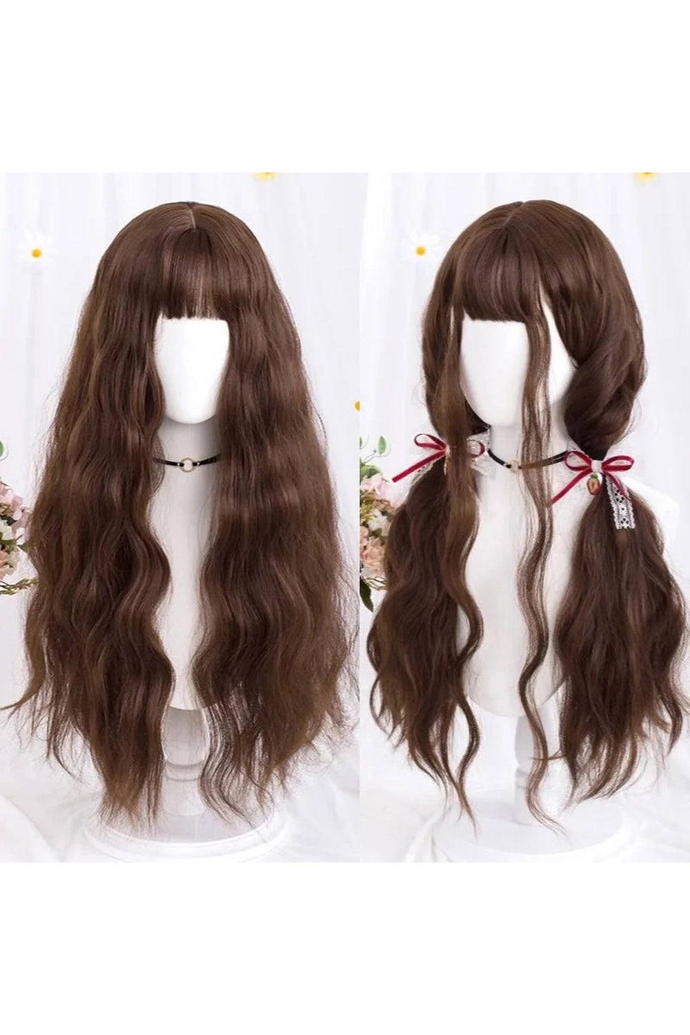 Kawaii Long Wavy Purple Wig Brown CHINA 26inches Shoptery