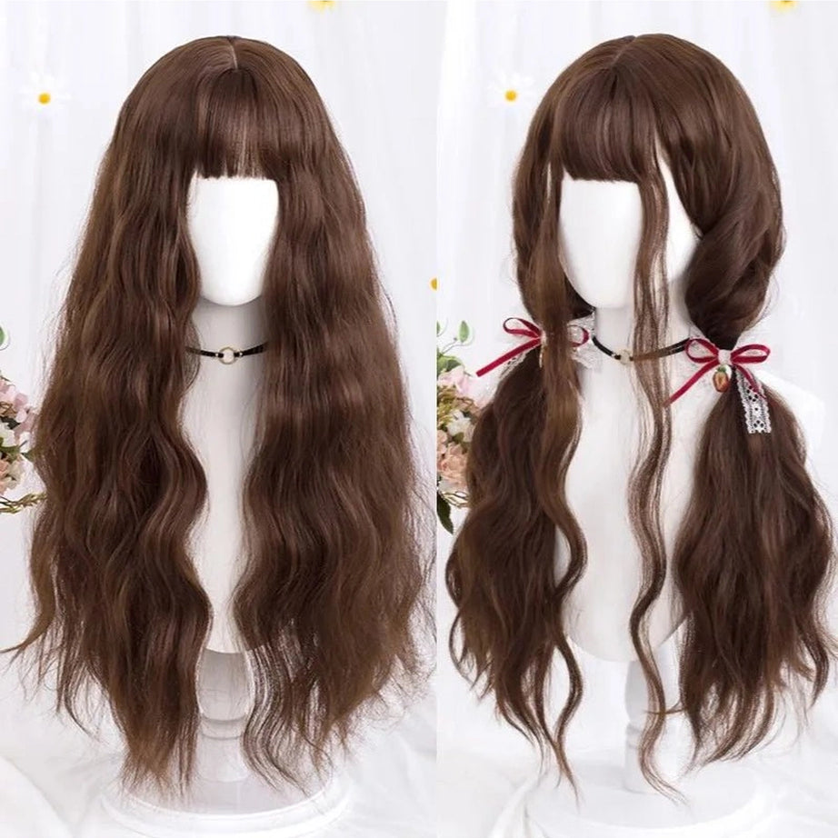 Kawaii Long Wavy Purple Wig Brown CHINA 26inches Shoptery