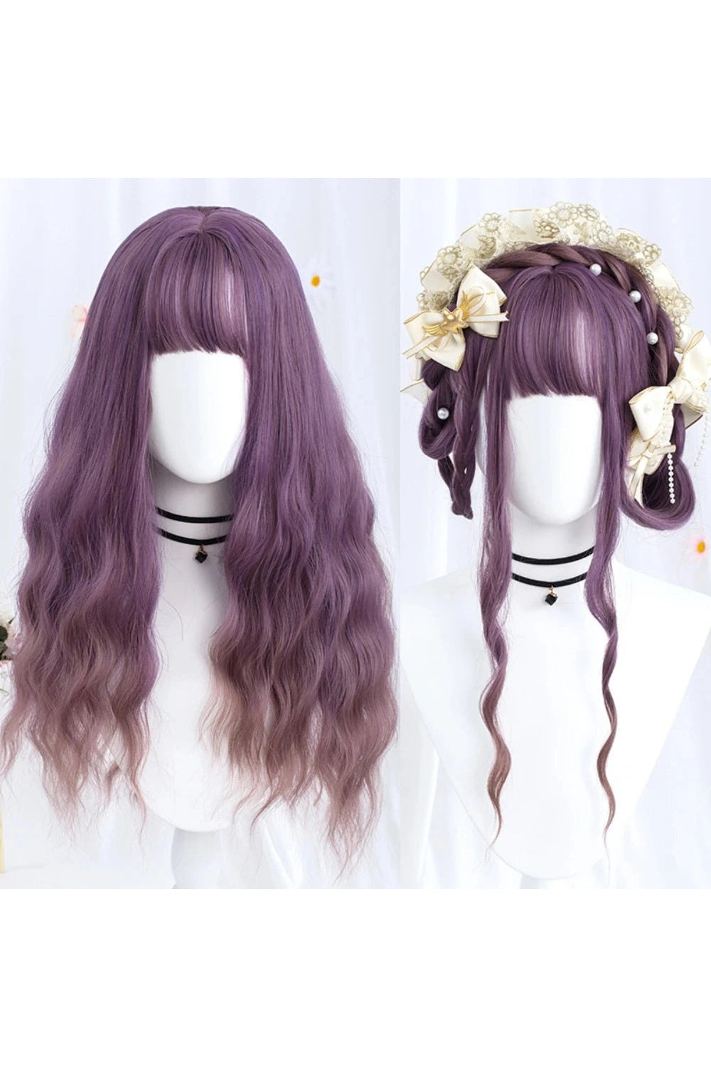 Kawaii Long Wavy Purple Wig purple CHINA 26inches Shoptery