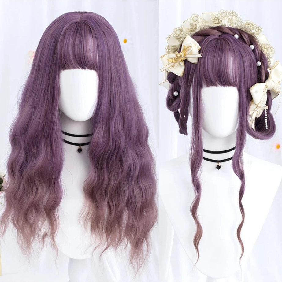 Kawaii Long Wavy Purple Wig purple CHINA 26inches Shoptery