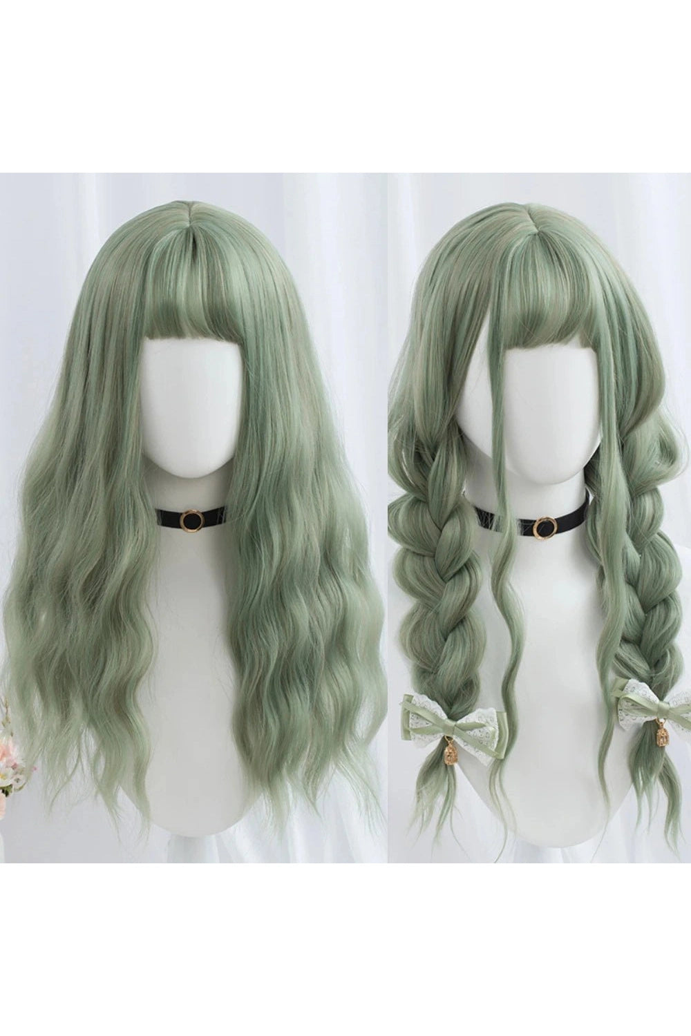 Kawaii Long Wavy Purple Wig green wig CHINA 26inches Shoptery