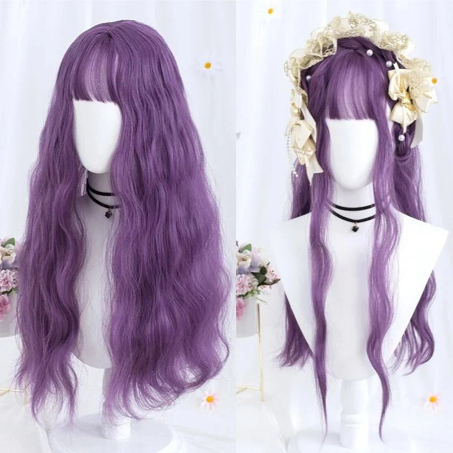 Kawaii Long Wavy Purple Wig PURPLE CHINA 26inches Shoptery