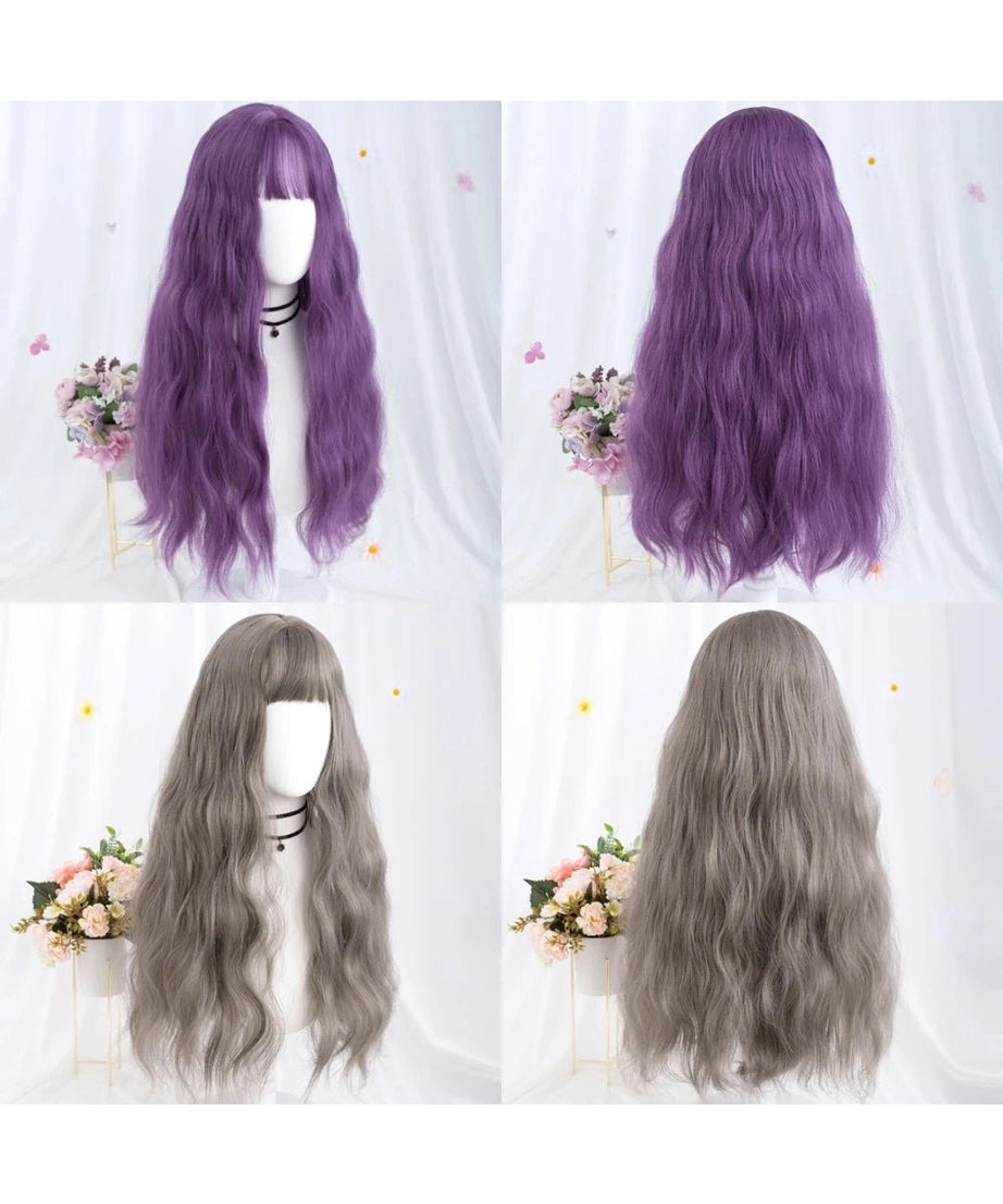 Long Wavy Purple Wig - Wigs